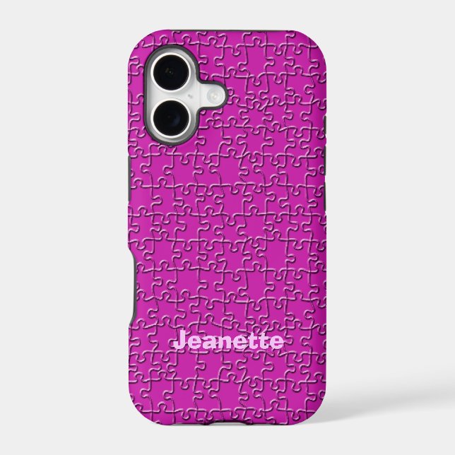 Pink Jigsaw Puzzle Design, Name,  (Back)