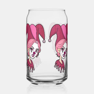 Pink Joker Screwball Graphics Can Glass