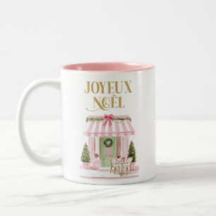 Pink Joyeux Noël Paris Cafe Christmas Mug