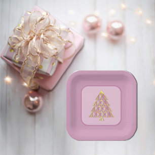 Pink Joyoux Noel Paper Plate