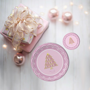 Pink Joyoux Noel Paper Plate