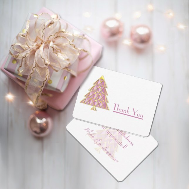 Pink Joyoux Noel Thank You Card (Creator Uploaded)