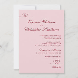 Pink Juicy Red Modern Chic Mix and Match Wedding Invitation