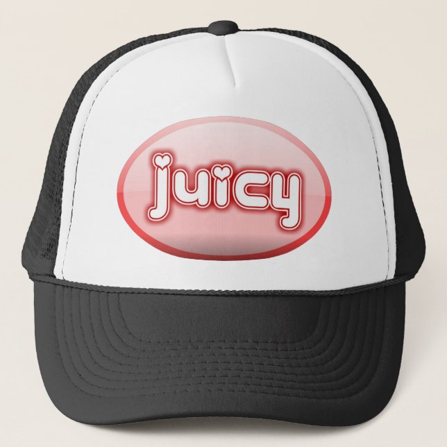 pink juicy trucker hat (Front)