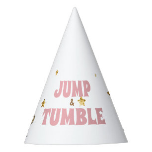 Pink Jump & Tumble Gymnastics Birthday Party Hat