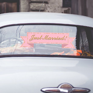 Pink Just Married Banner