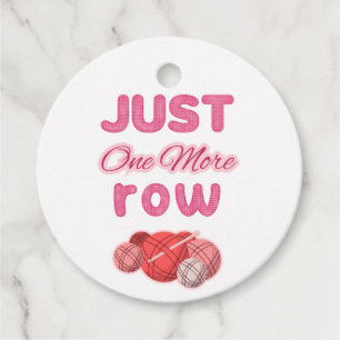 Pink Just One More Row Knitting Favour Tags