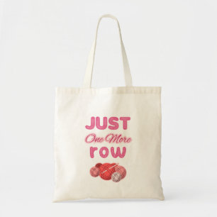 Pink Just One More Row Knitting Tote Bag