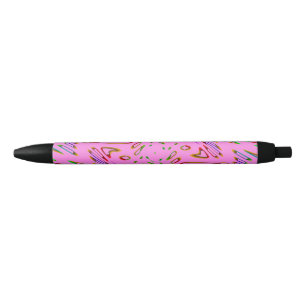 Pink Kaleidoscope Black Ink Pen