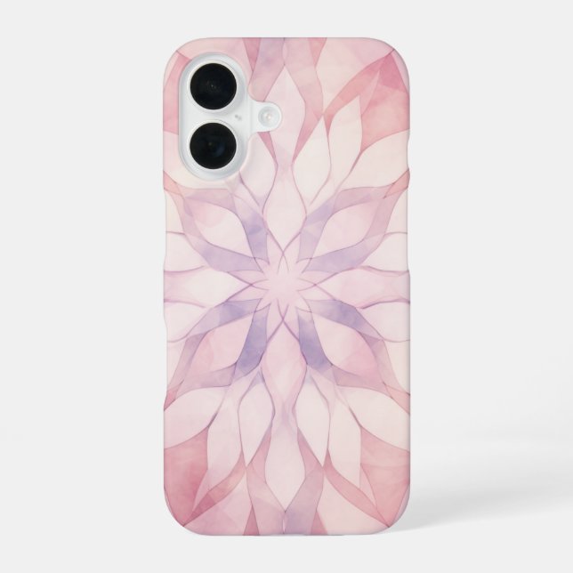 Pink Kaleidoscope iPhone 16 Case (Back)