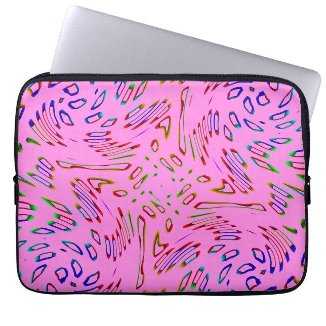 Pink Kaleidoscope Laptop Sleeve (Front)
