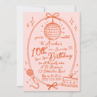 Pink Karaoke Birthday Girl Retro Disco Party 