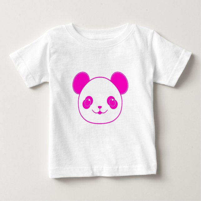 Pink Kawaii Panda Bear Baby T-Shirt (Front)