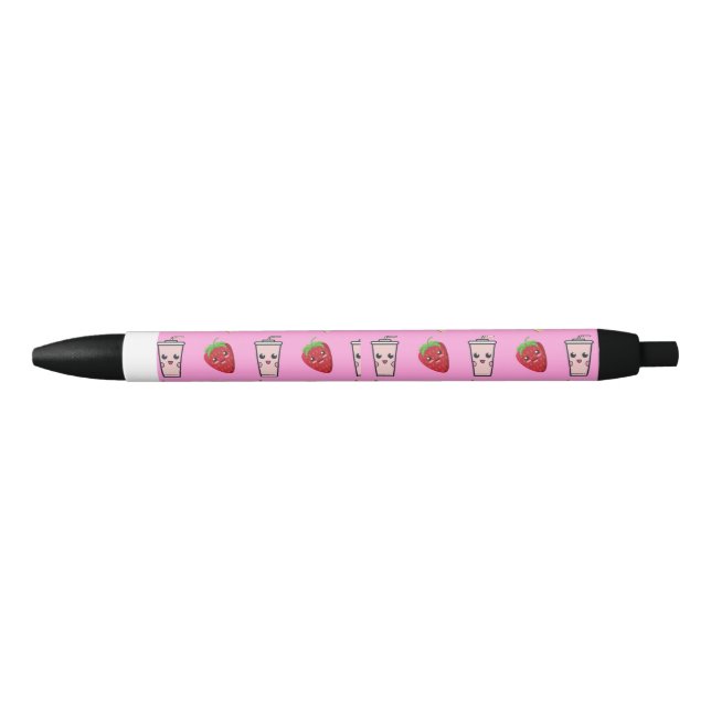 PINK KAWAII STRAWBERRY AND CHEESECAKE BLACK INK PEN (Front)