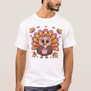 pink kawaii thanksgiving turkey Classic T-Shirt