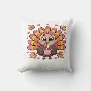 pink kawaii thanksgiving turkey Classic T-Shirt Cushion
