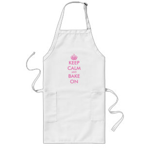 Pink keep calm and bake on baking apron for women