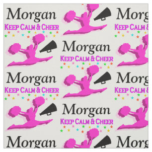 PINK KEEP CALM AND CHEER CUSTOM FABRIC