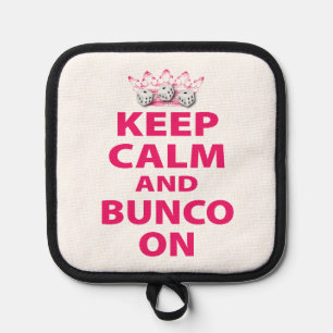 Pink Keep Calm Bunco Pot Holder