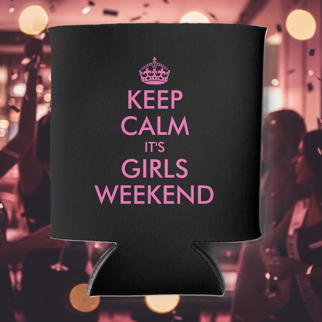 Pink keep calm can cooler for girls weekend party (Girls weekend party can cooler)