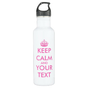 Pink KeepCalm design   Customisable 710 Ml Water Bottle