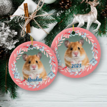 Pink Keepsake Photo Holiday Wreath