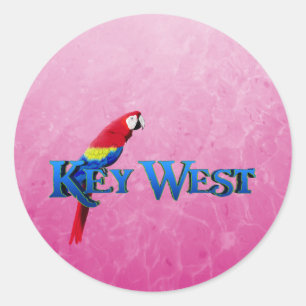 Pink Key West Classic Round Sticker