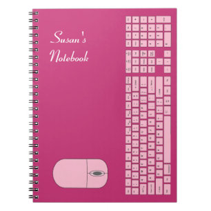 Pink Keyboard and Mouse Notebook