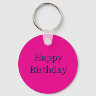 Pink Keychain - Happy Birthday