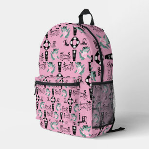 Pink Kids Swimming And Beach Accessory Printed Backpack