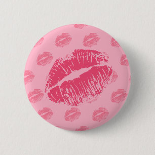 Pink Kiss 6 Cm Round Badge