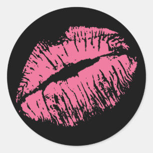 Pink Kiss Classic Round Sticker