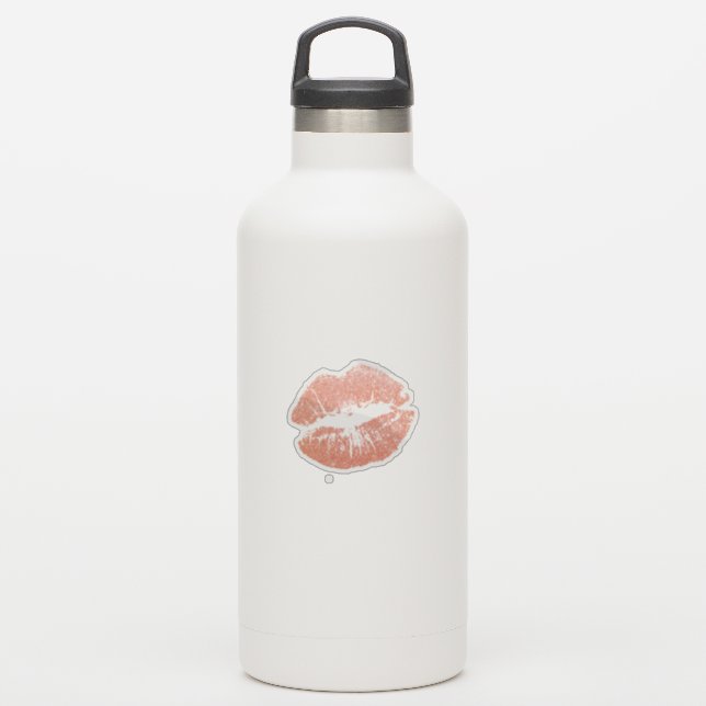 Pink Kiss Custom-Cut Vinyl Sticker (Waterbottle)