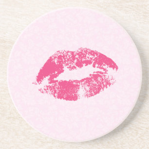 Pink Kiss Lips Coaster