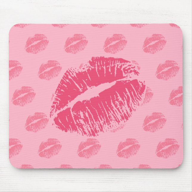 Pink Kiss Mouse Pad (Front)