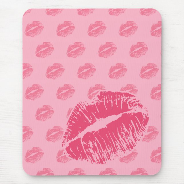 Pink Kiss Mouse Pad (Front)