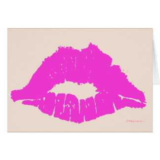 pink kiss on white Happy Anniversary card