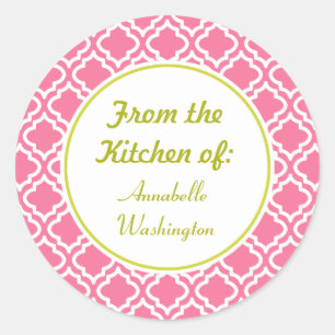 Pink Kitchen Baking Gift Stickers