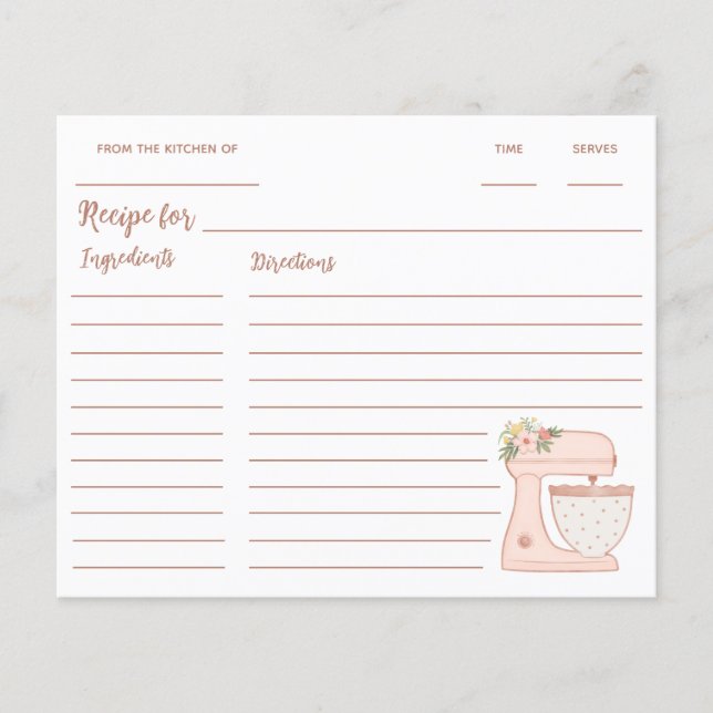 Pink Kitchen Stand Mixer Recipe (Front)