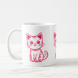 Pink kitten coffee mug