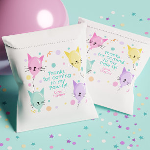 Pink Kitty Cat Balloons Kitten Party Girl Birthday Favour Bag