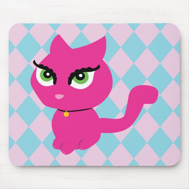 Pink Kitty Cat Mouse Pad (Front)