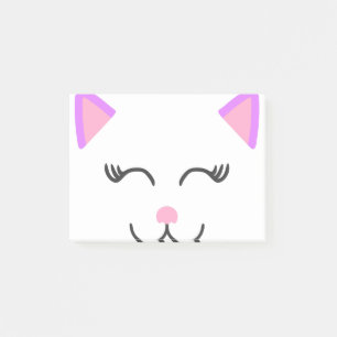 Pink kitty cat post-it notes