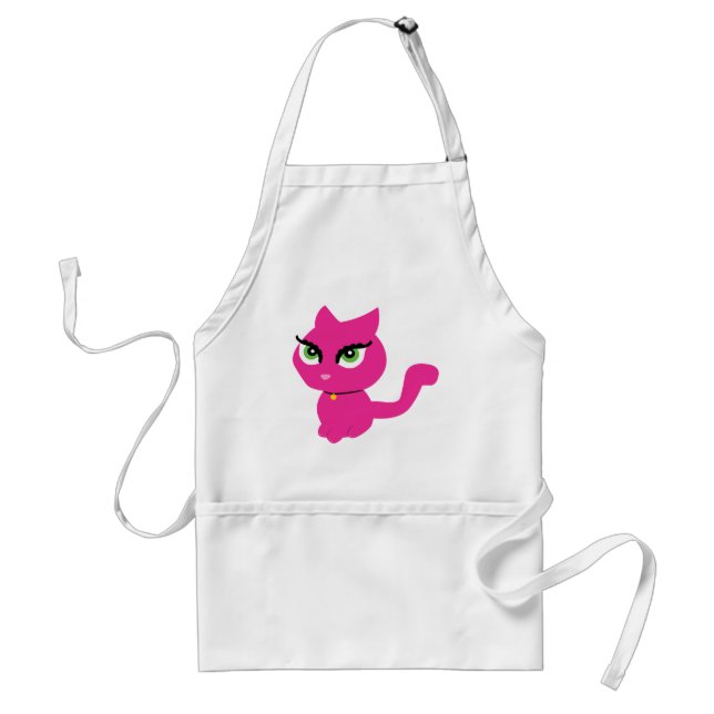 Pink Kitty Cat Standard Apron (Front)