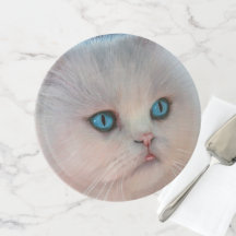 Pink Kitty Drawing Cake Stand