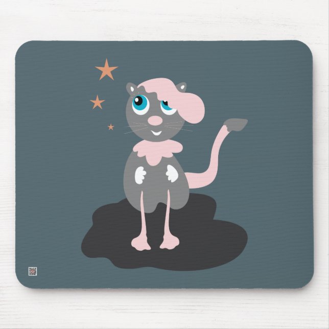 Pink Kitty Mouse Pad (Front)