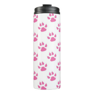 Pink kitty paws pattern thermal tumbler