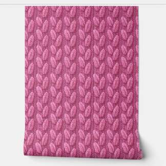 Pink Knit Feather Crochet Pattern Wallpaper
