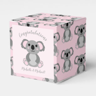 Pink Koala Bear Baby Shower Favour Box