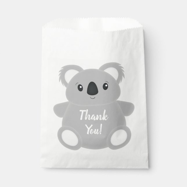 Pink Koala Bear Birthday Party Favour Bag (Front)
